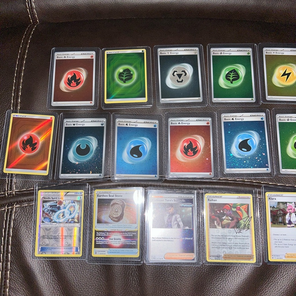 Lot of 19 Unused Holo Trainer and Energy Cards in Sleeves and Top Loaders - Picture 3 of 7